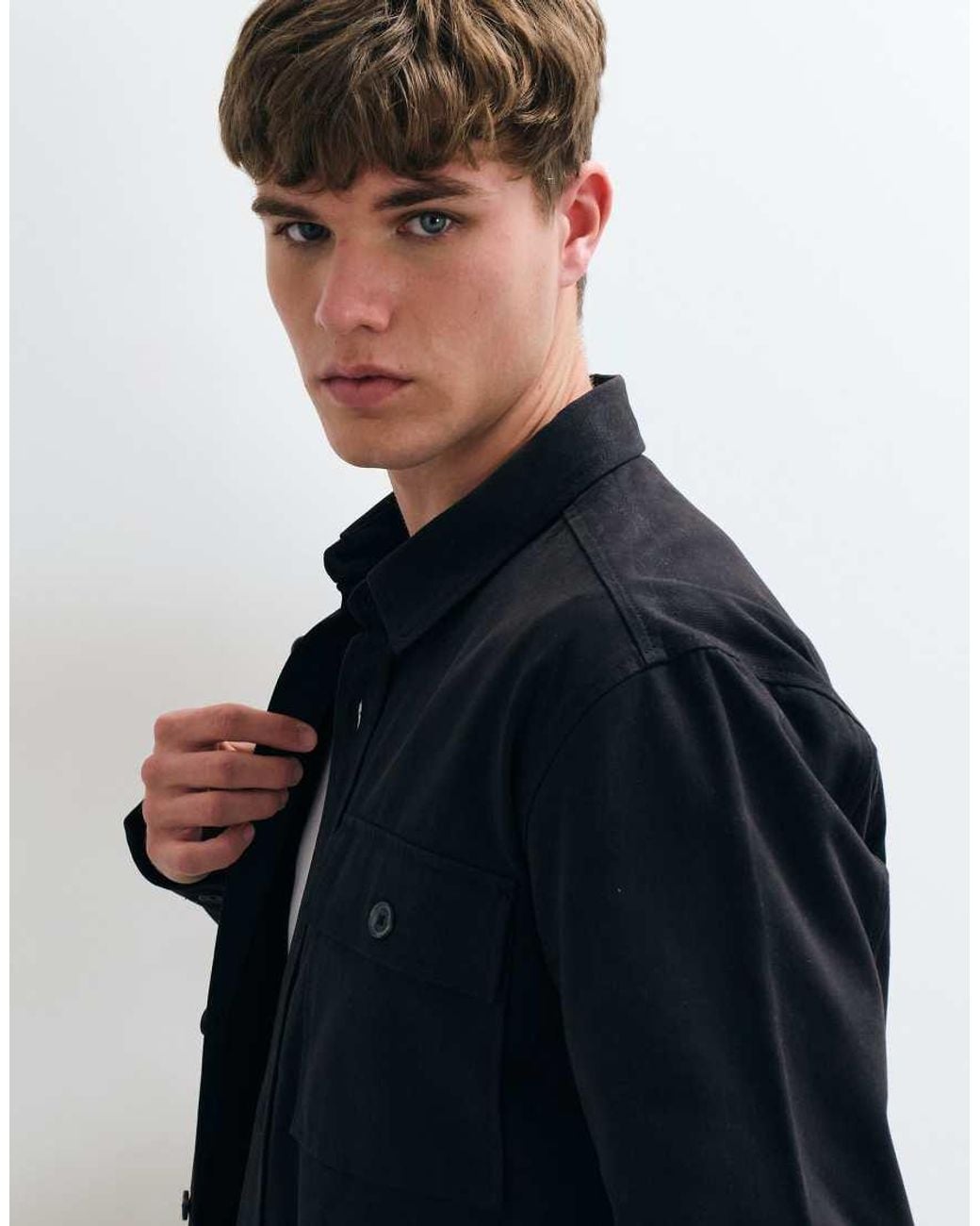 Threadbare Gray Brushed Heavy Weight Shacket for men