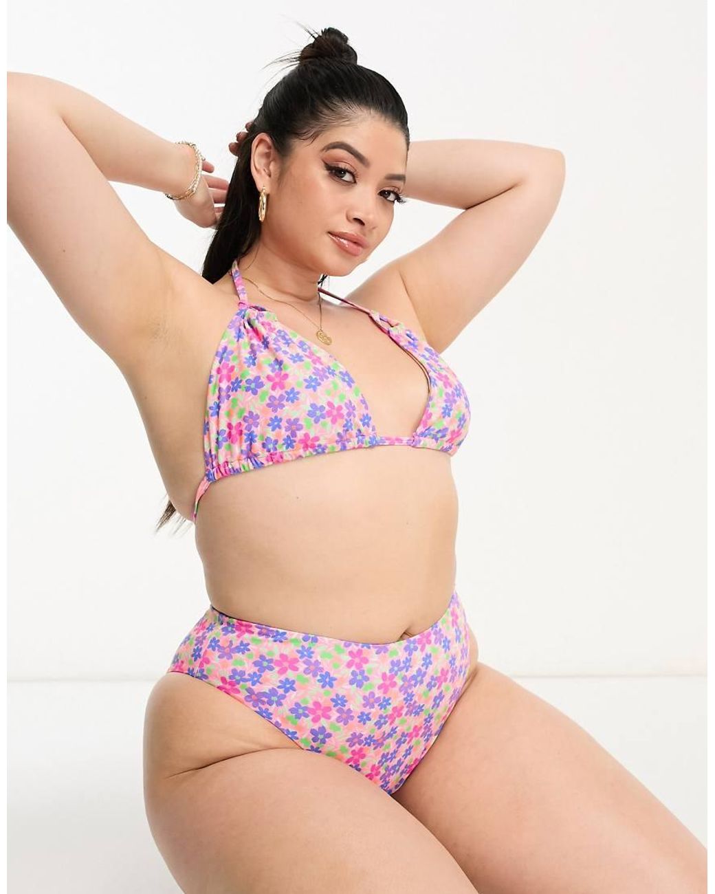 We Are We Wear Pink Plus Melissa Triangle Bikini Top