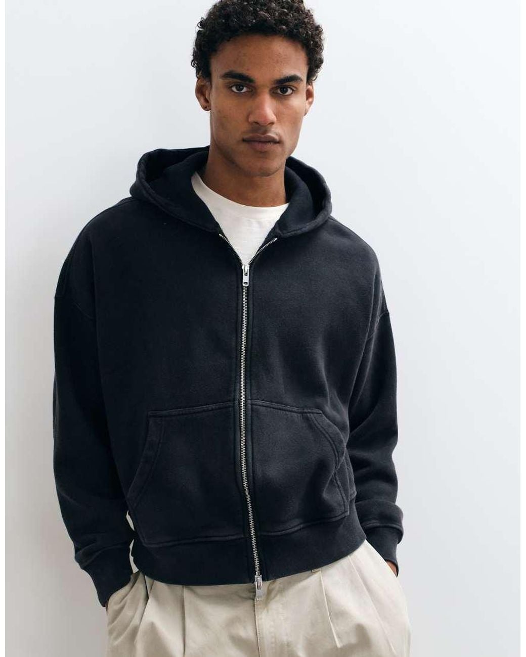 Abercrombie & Fitch Blue Essential Zip Up Hoodie for men