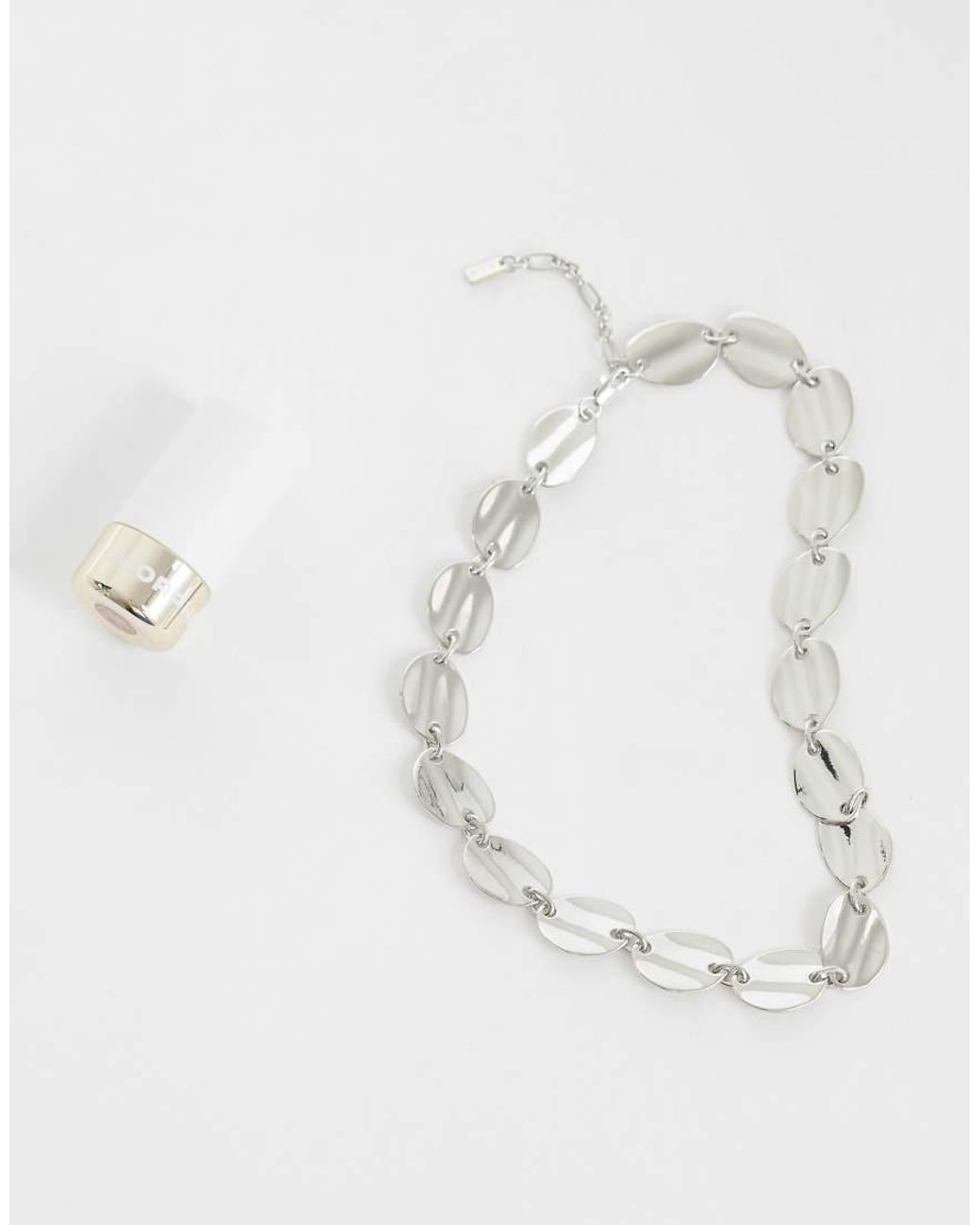 ASOS White Necklace With Clean Disc Design