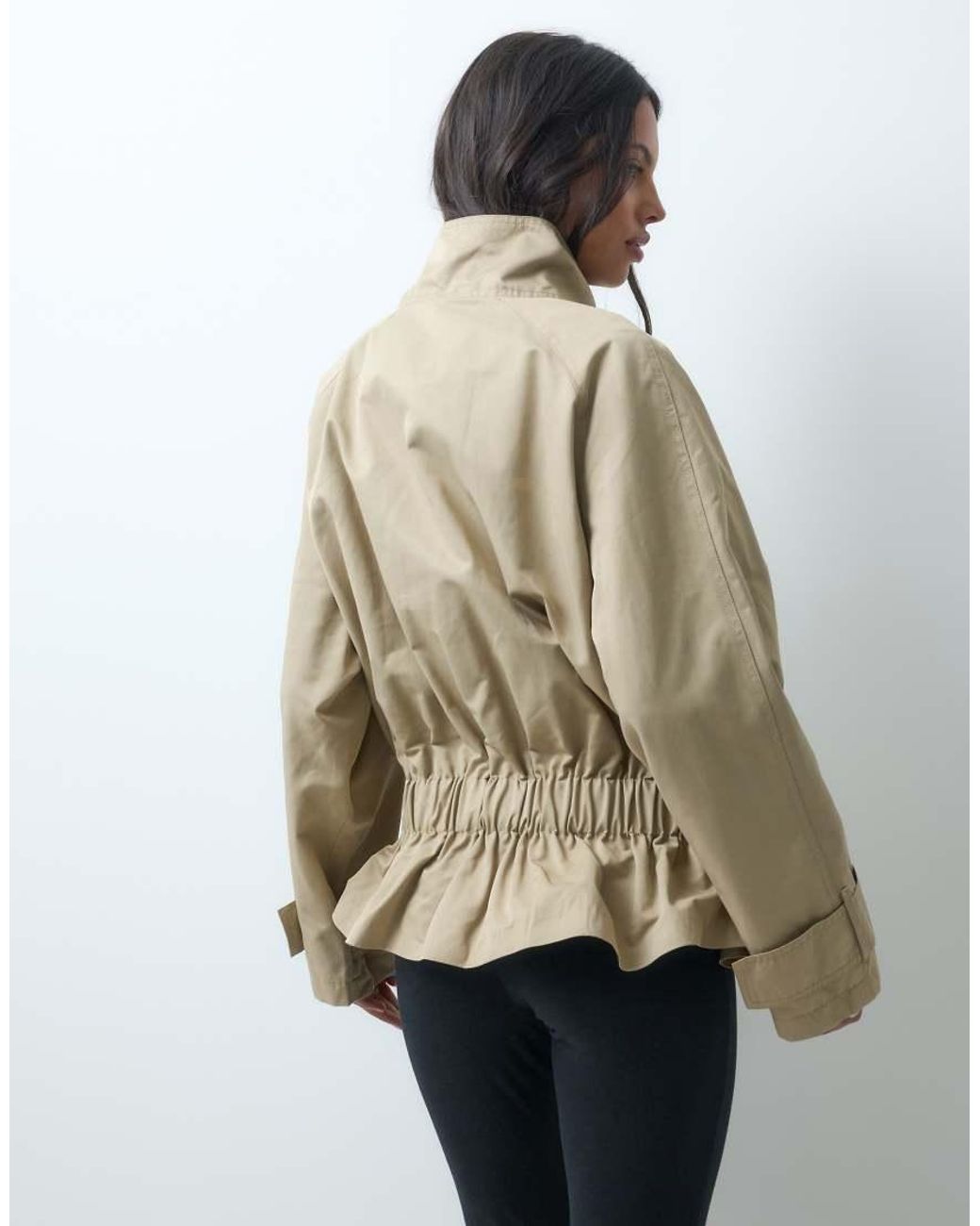 ASOS Natural Dropped Belt Mid Length Trench Coat