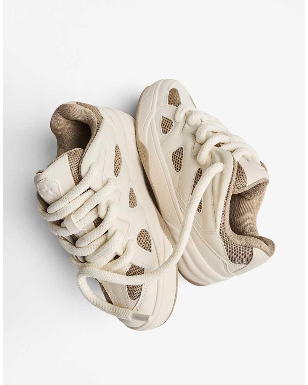 Bershka Natural Chunky Skate Trainers