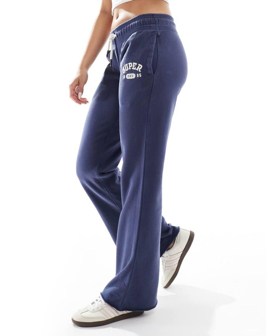 Superdry Blue Athletic Essentials Low Rise Flare Joggers