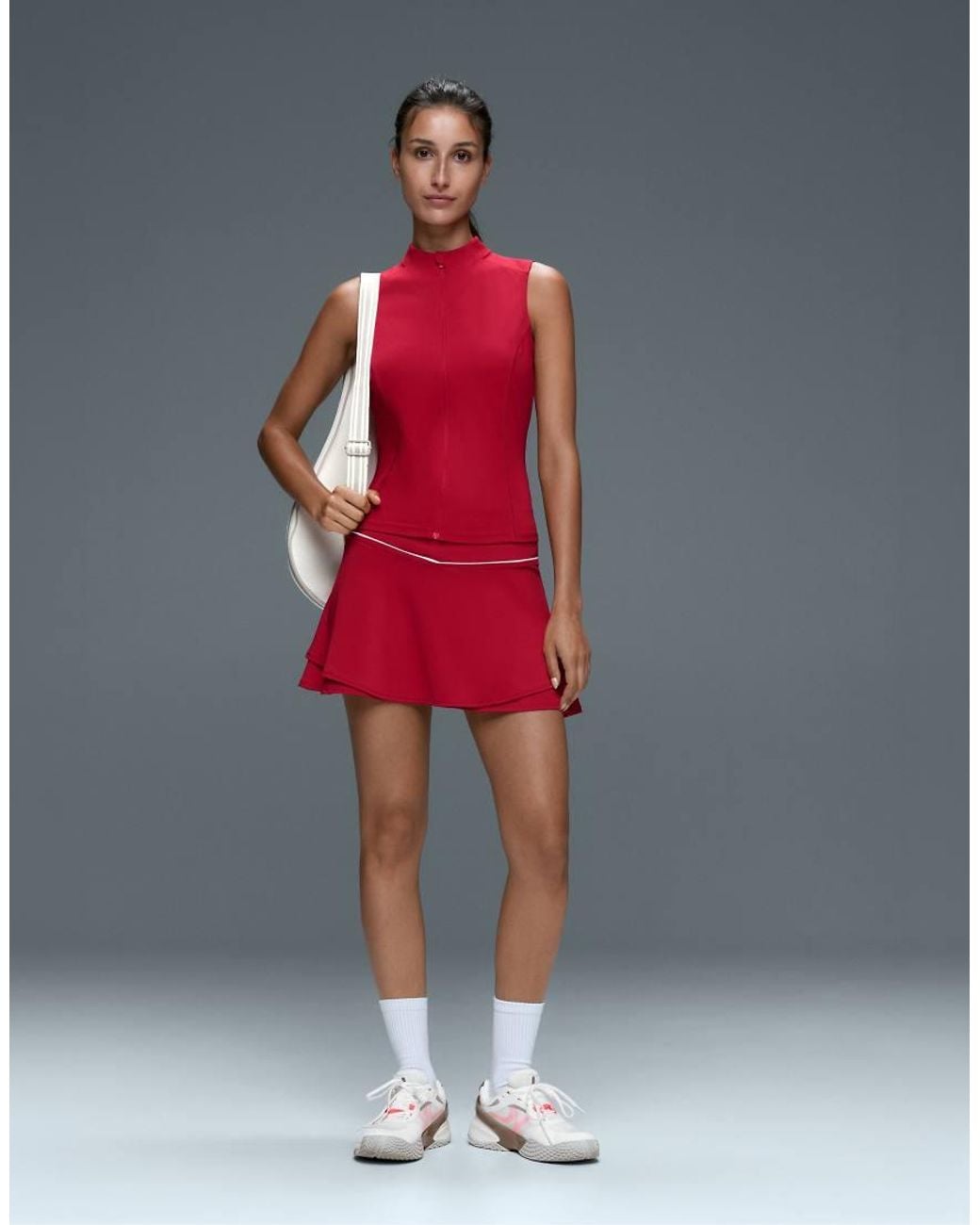 Oysho Red Sleeveless Zip T-Shirt