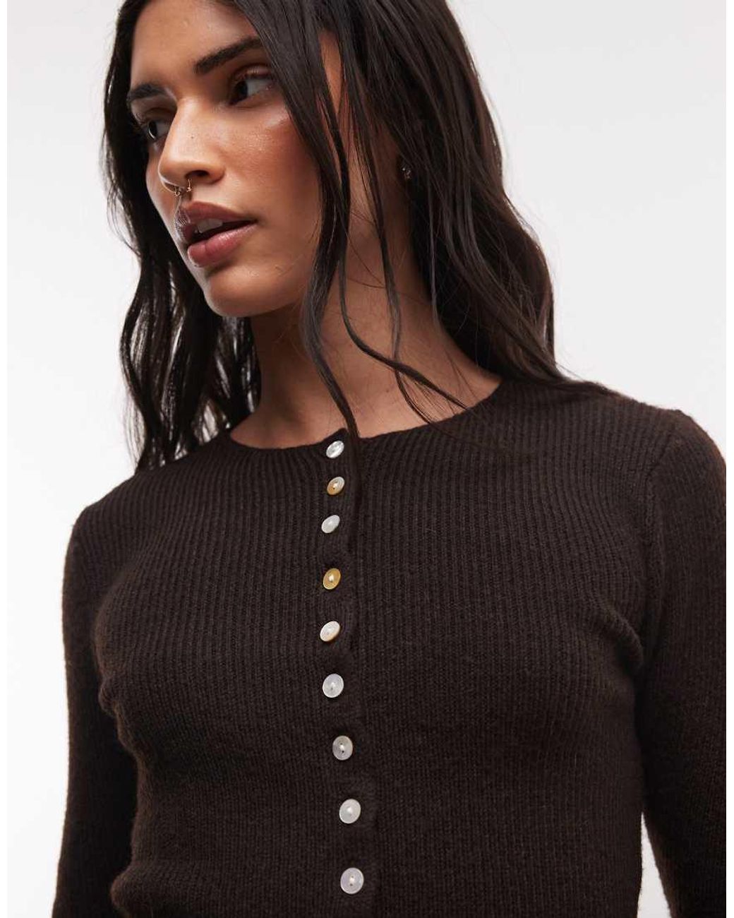 Monki Black Exclusive Knitted Compact Cardigan