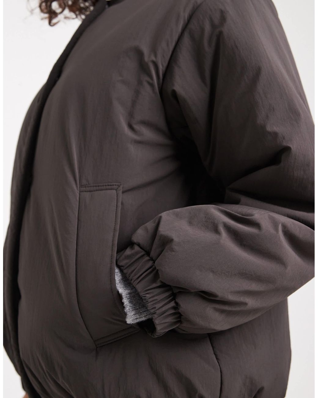 ASOS Gray Padded Oversized Bomber Jacket