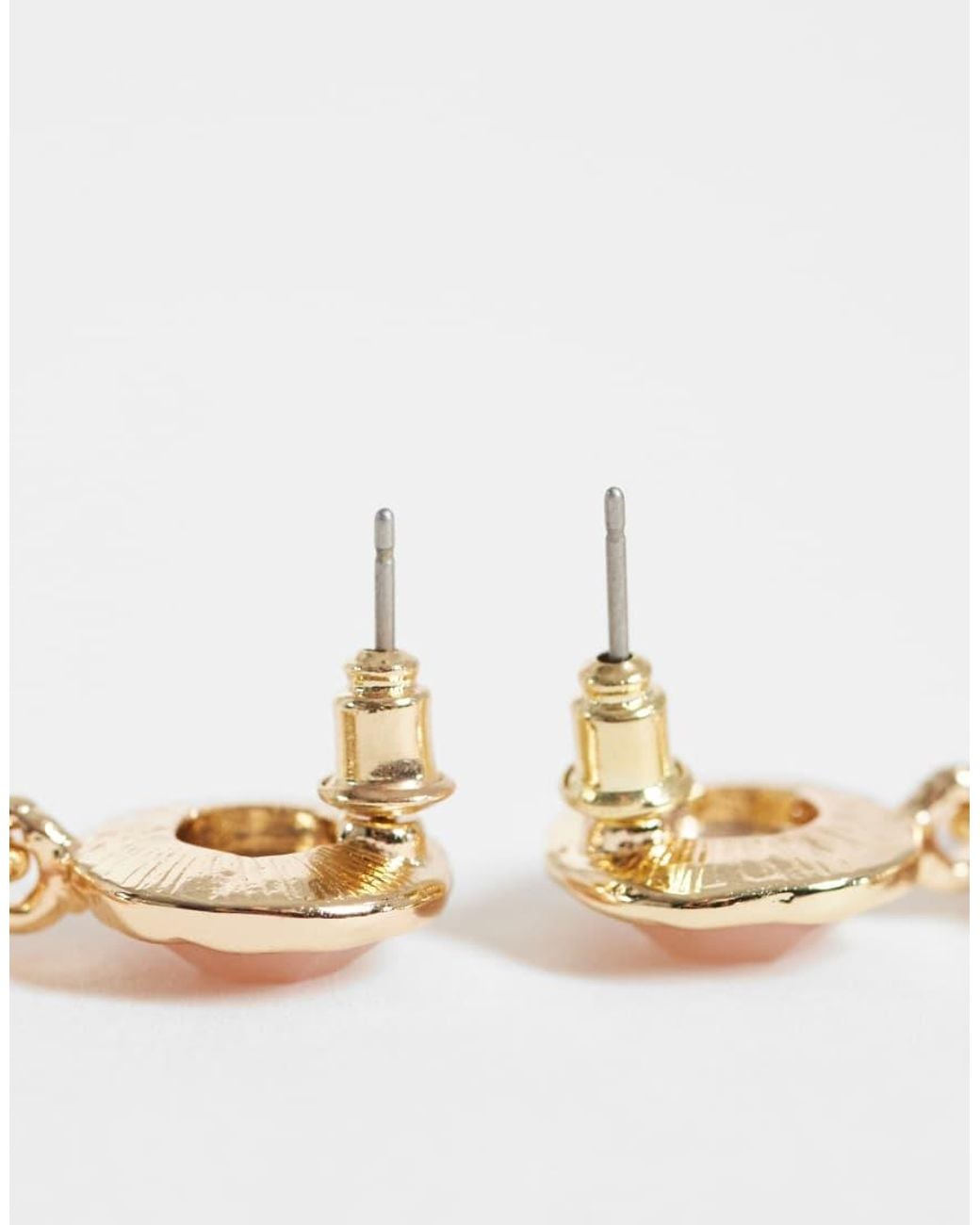 Accessorize Natural Triple Pink Gem Drop Earrings