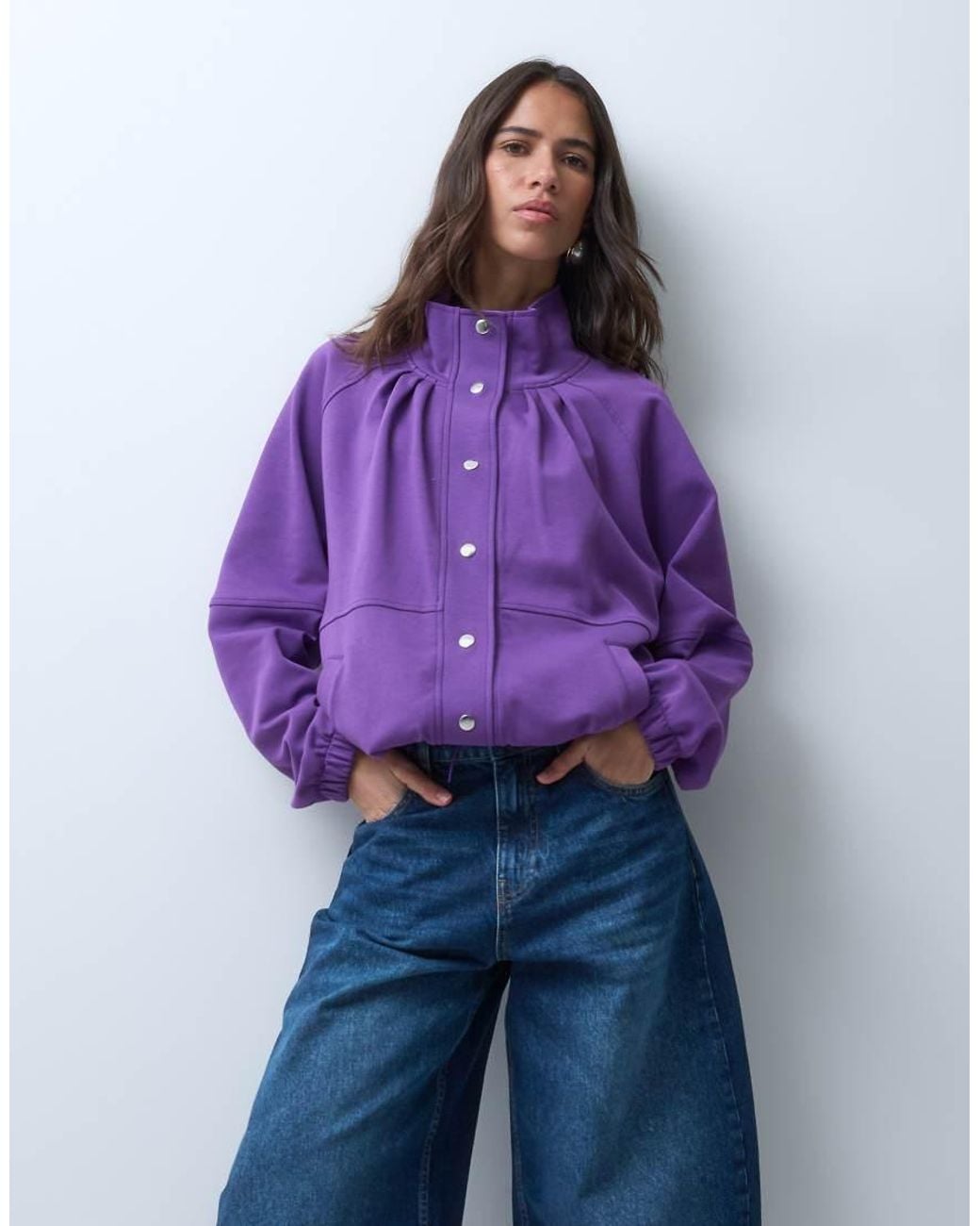 ASOS Blue Funnel Neck Track Jacket