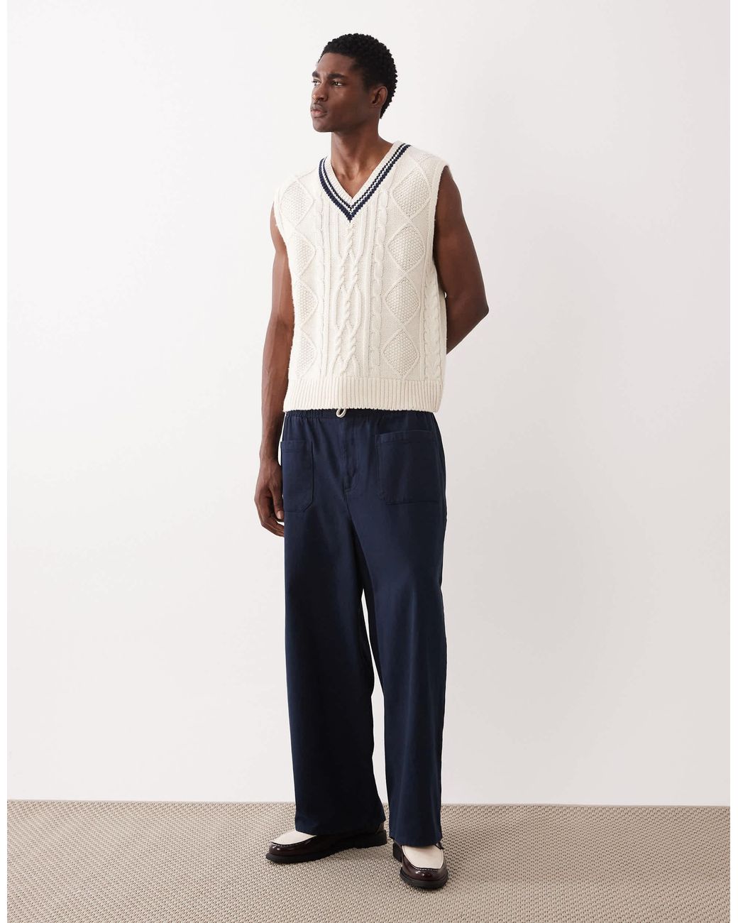 Gant – strickpullunder in Natural für Herren