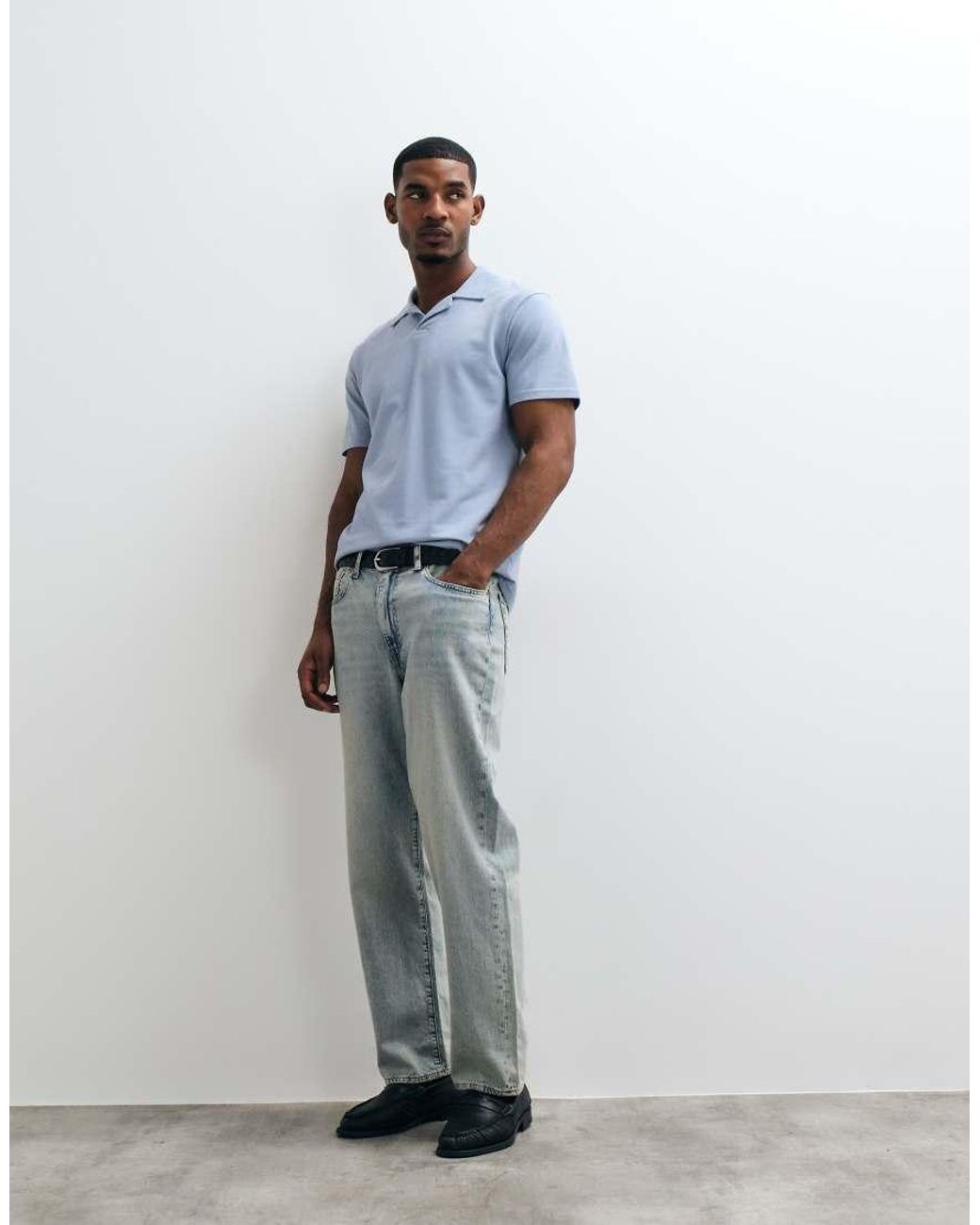 ASOS Blue Breathemaxtm Lite Regular Fit Revere Polo for men