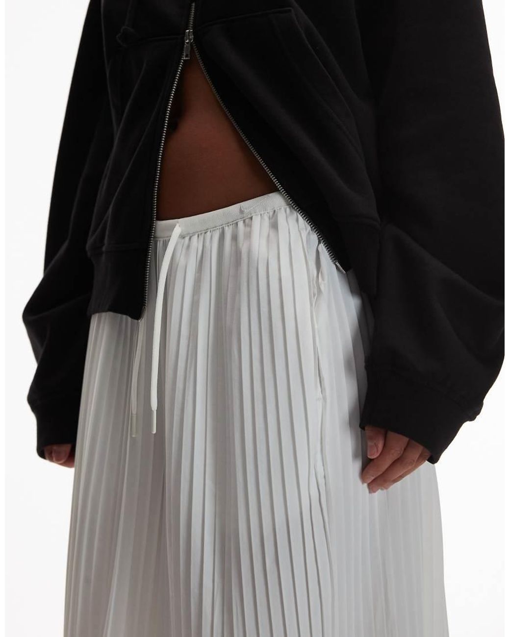 Nike White Mid Rise Pleated Culottes