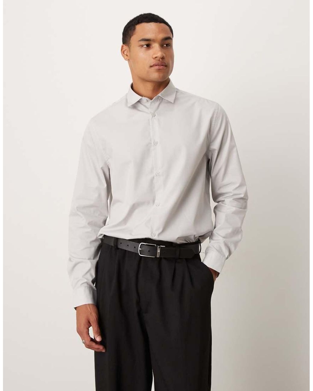 ASOS Natural Formal Easy Iron Regular Shirt for men