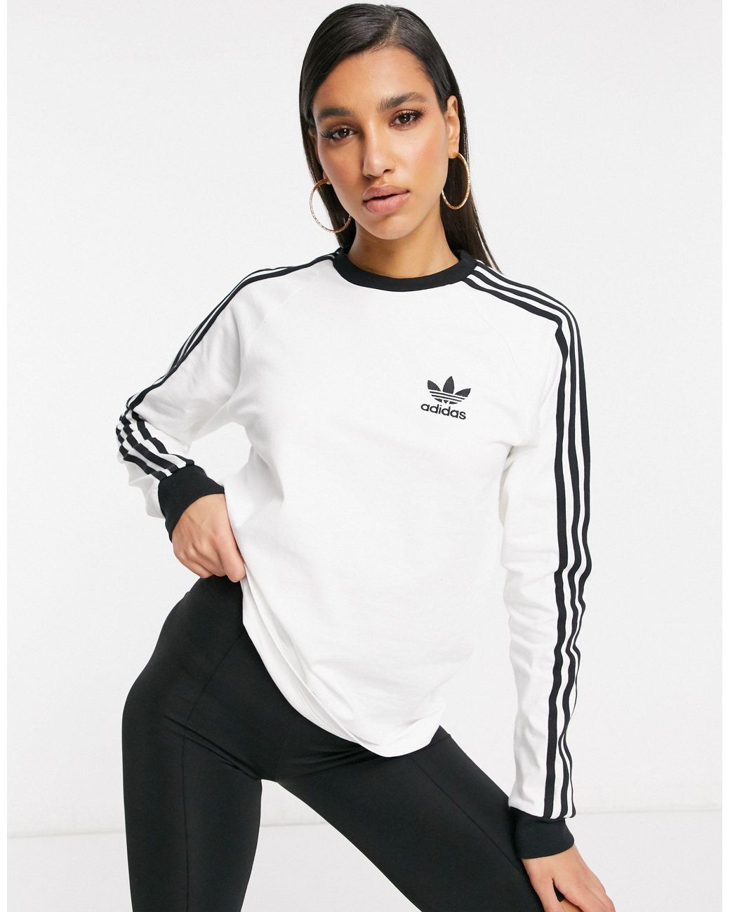 adidas white long sleeve shirt womens