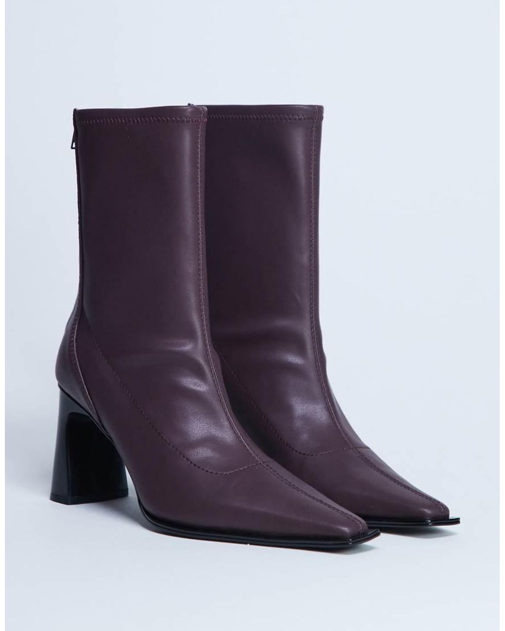 TOPSHOP Purple Nicky Chisel Toe Ankle Boots