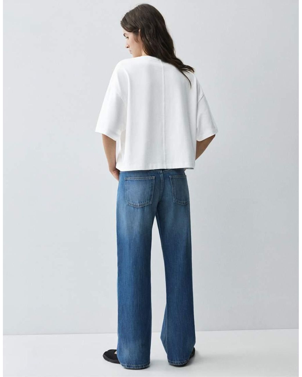 Pull&Bear White Boxy-Fit Short Sleeve T-Shirt