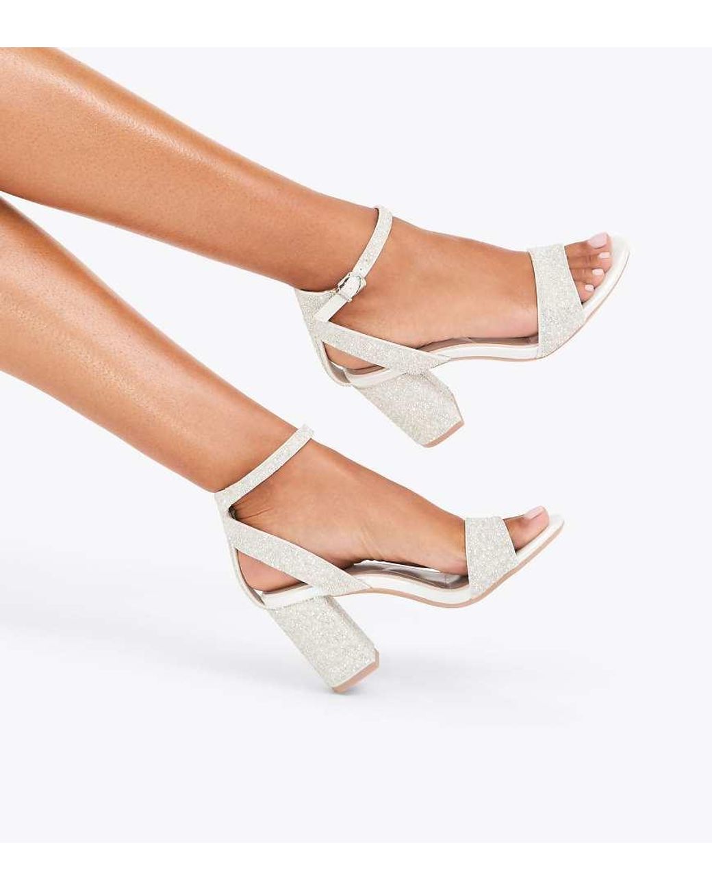 Carvela Kurt Geiger White Kianni Wide Fit Heeled Sandals