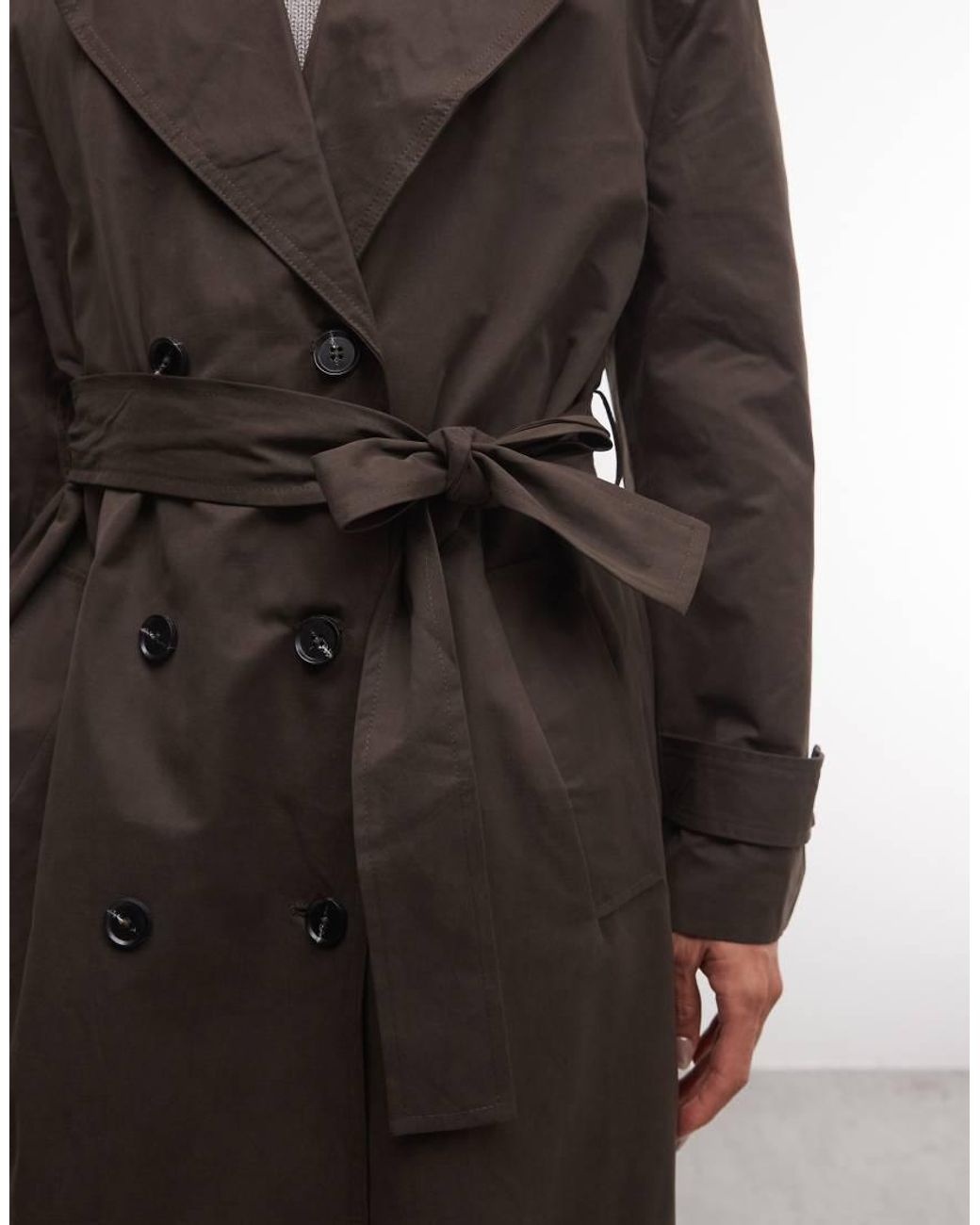 Collusion Brown Oversized Double Breasted Trench Coat