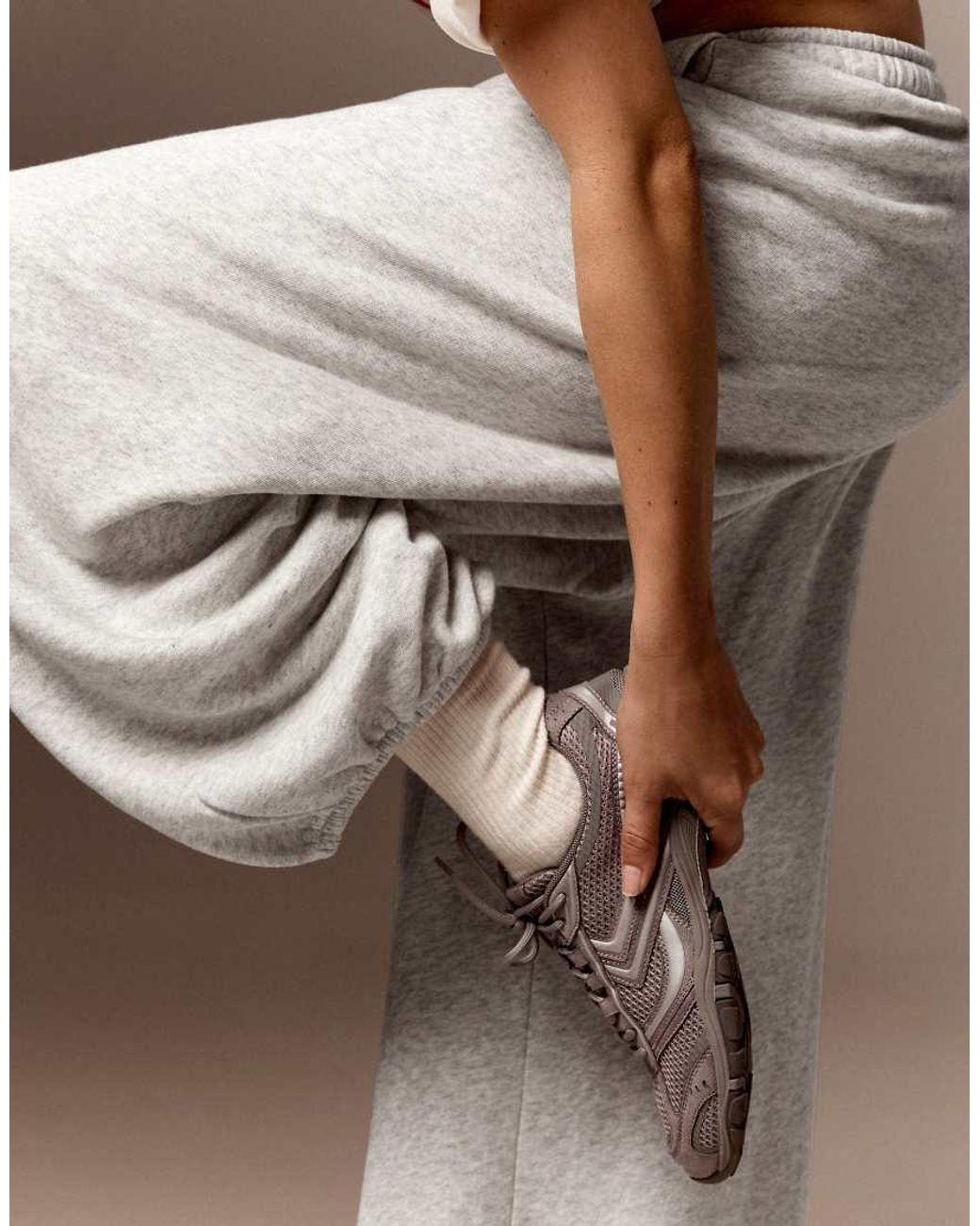 Bershka Gray Balloon Fit Plush Trousers