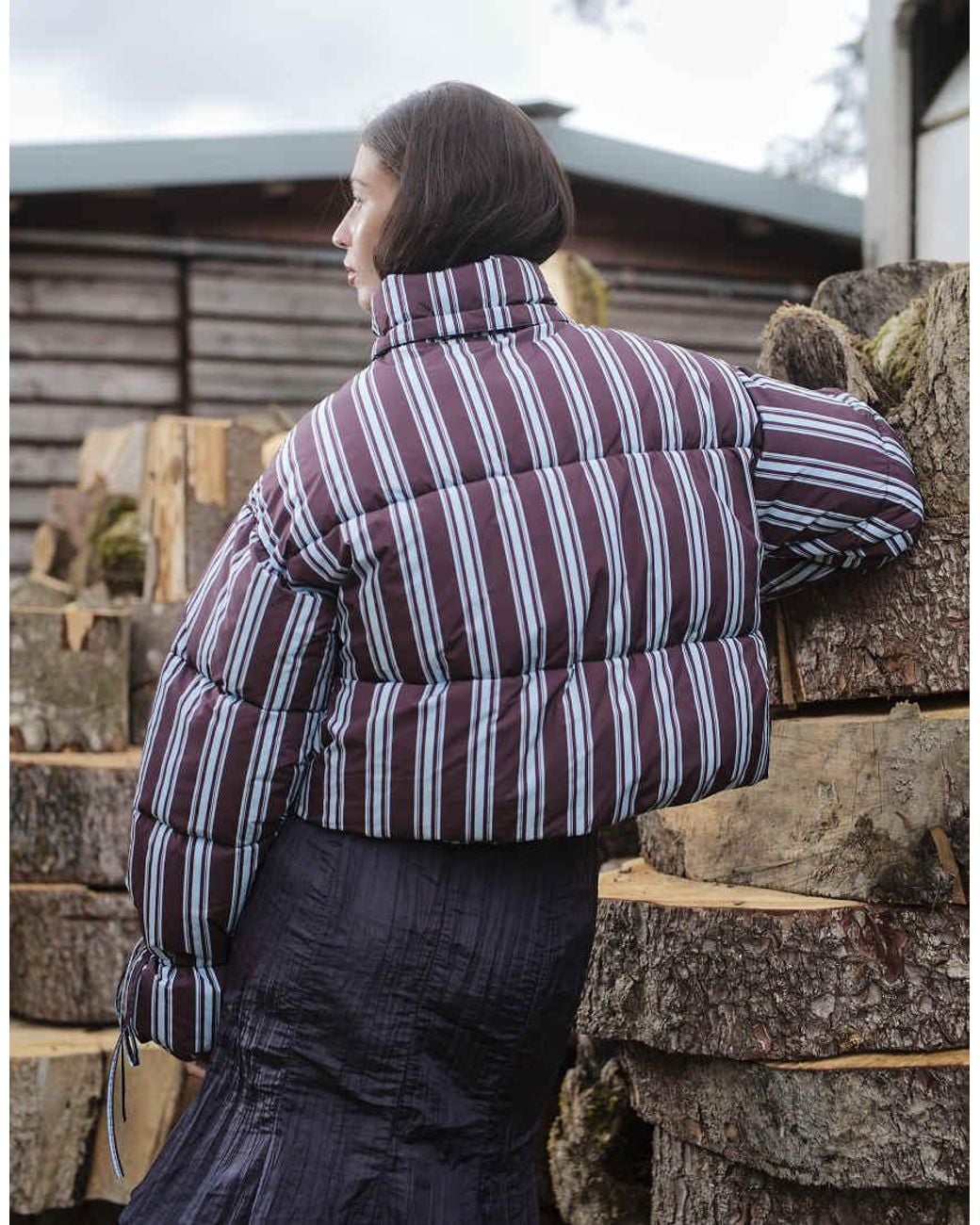 Daisy Street Multicolor Cocoa Puffa Coat