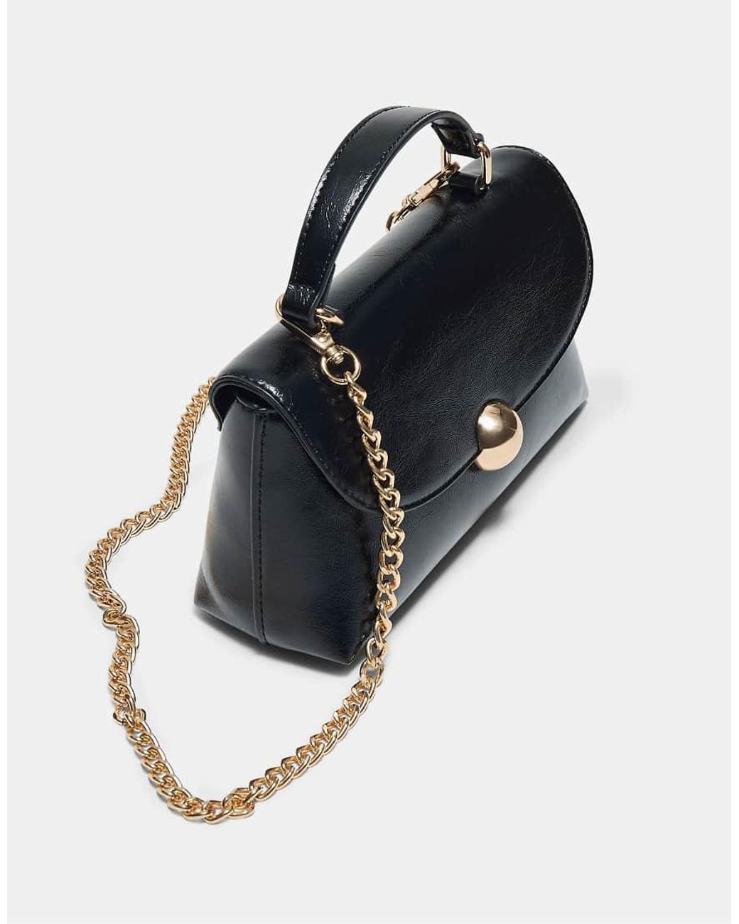 Stradivarius Blue Crossbody Bag With Ball Clasp