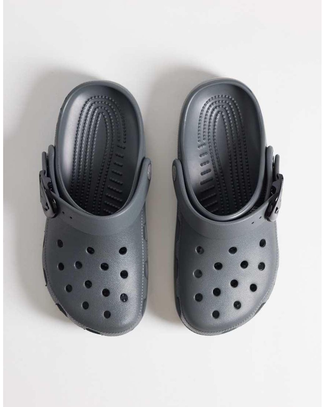 CROCSTM Gray Classic Enamel Buckle Clogs