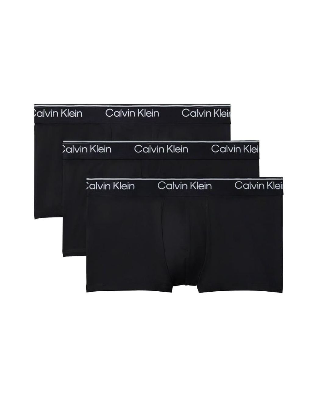 Calvin Klein Black Micro Stretch 3 Pack Low Rise Trunks for men