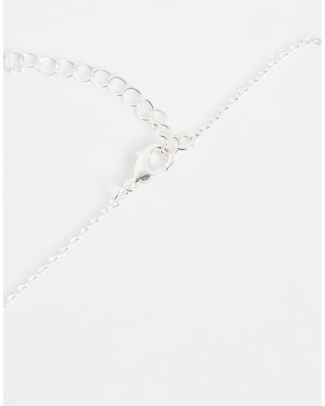Orelia White Dainty T-bar Knot Necklace