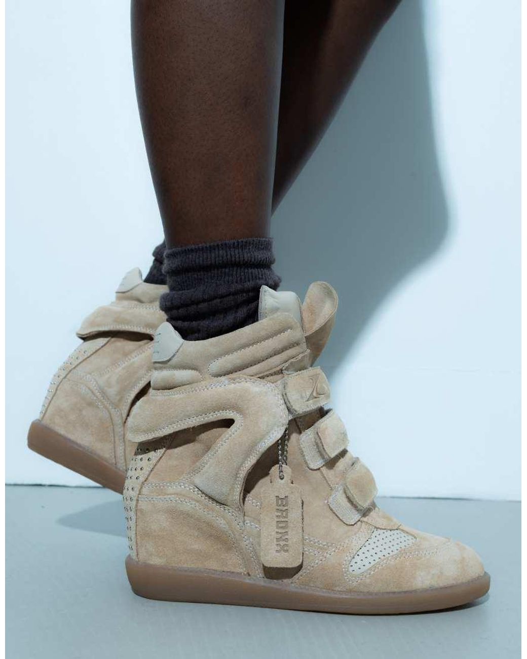 Bronx Natural Jae-yy Suede Wedge Trainers