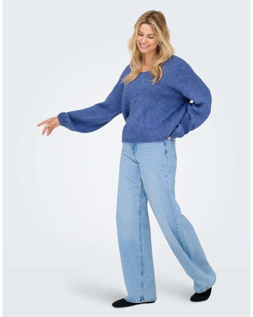 Jdy Blue Knitted Pullover
