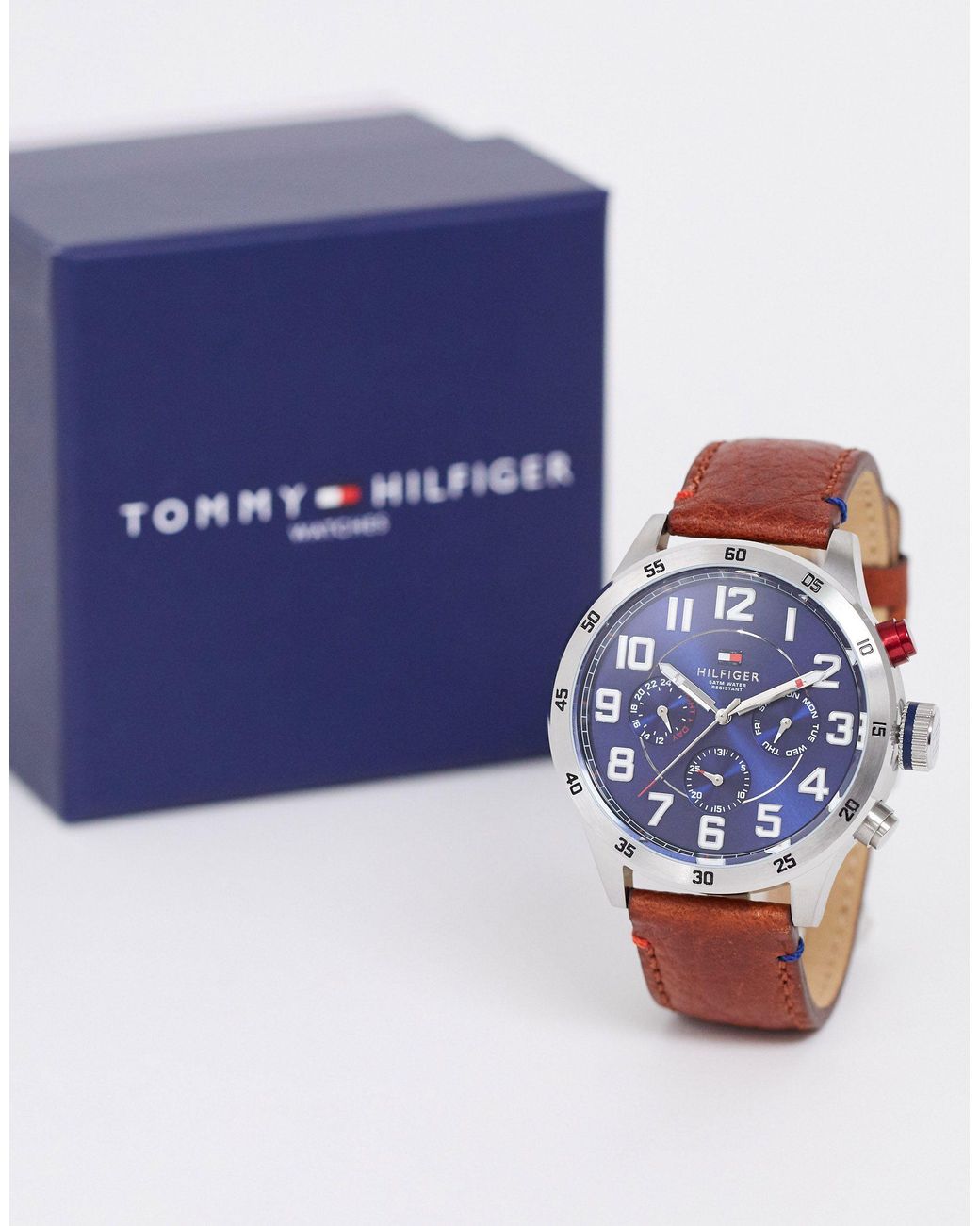 Tommy Hilfiger 1791066 Trent Leather Watch in Brown for Men - Lyst