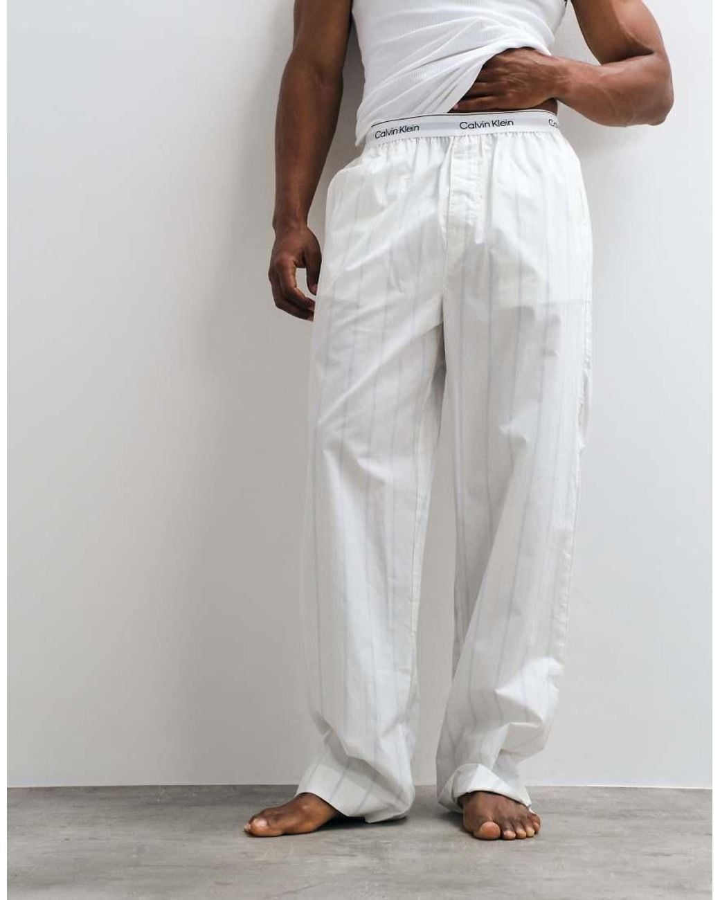 Calvin Klein Gray Cotton Pajama Pants for men