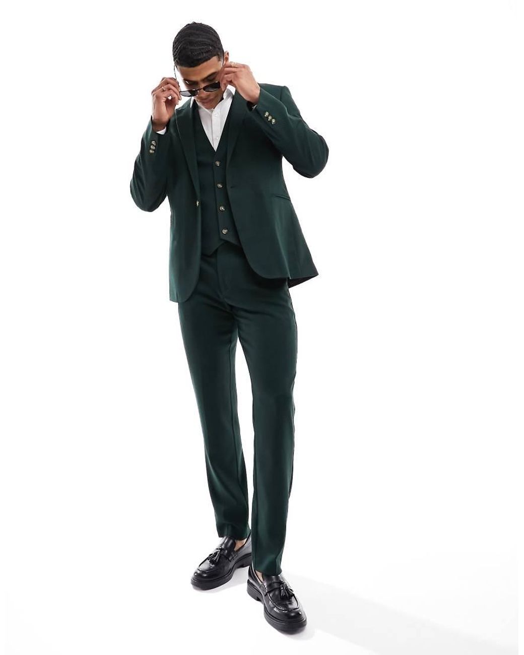 ASOS Green Wedding Slim Suit Jacket for men