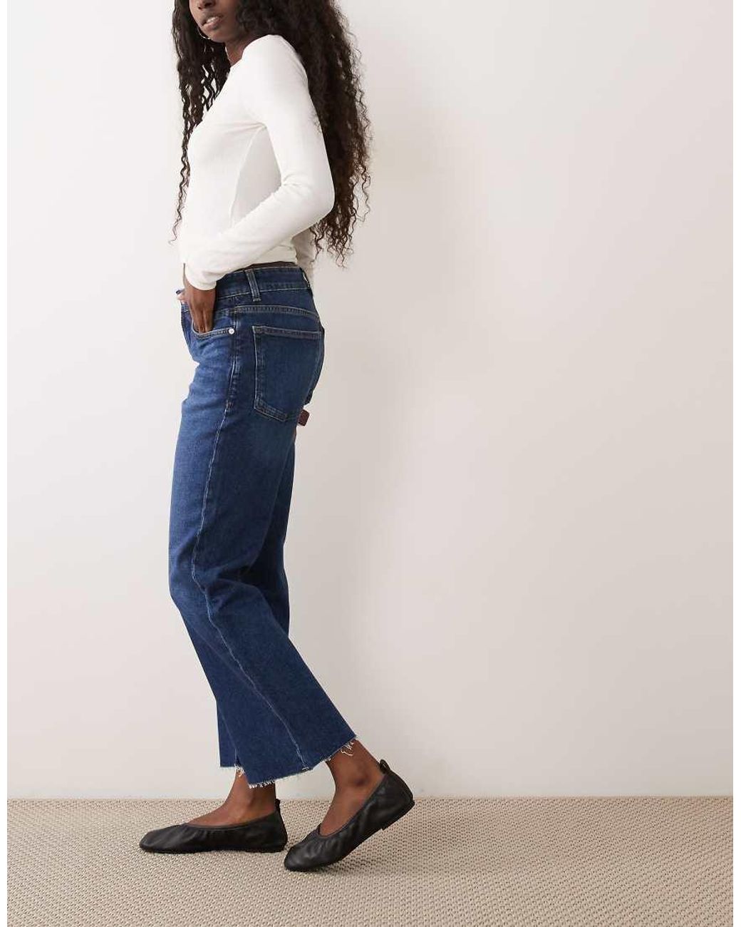 Boss Blue Rinse Wash Wide Leg Jeans