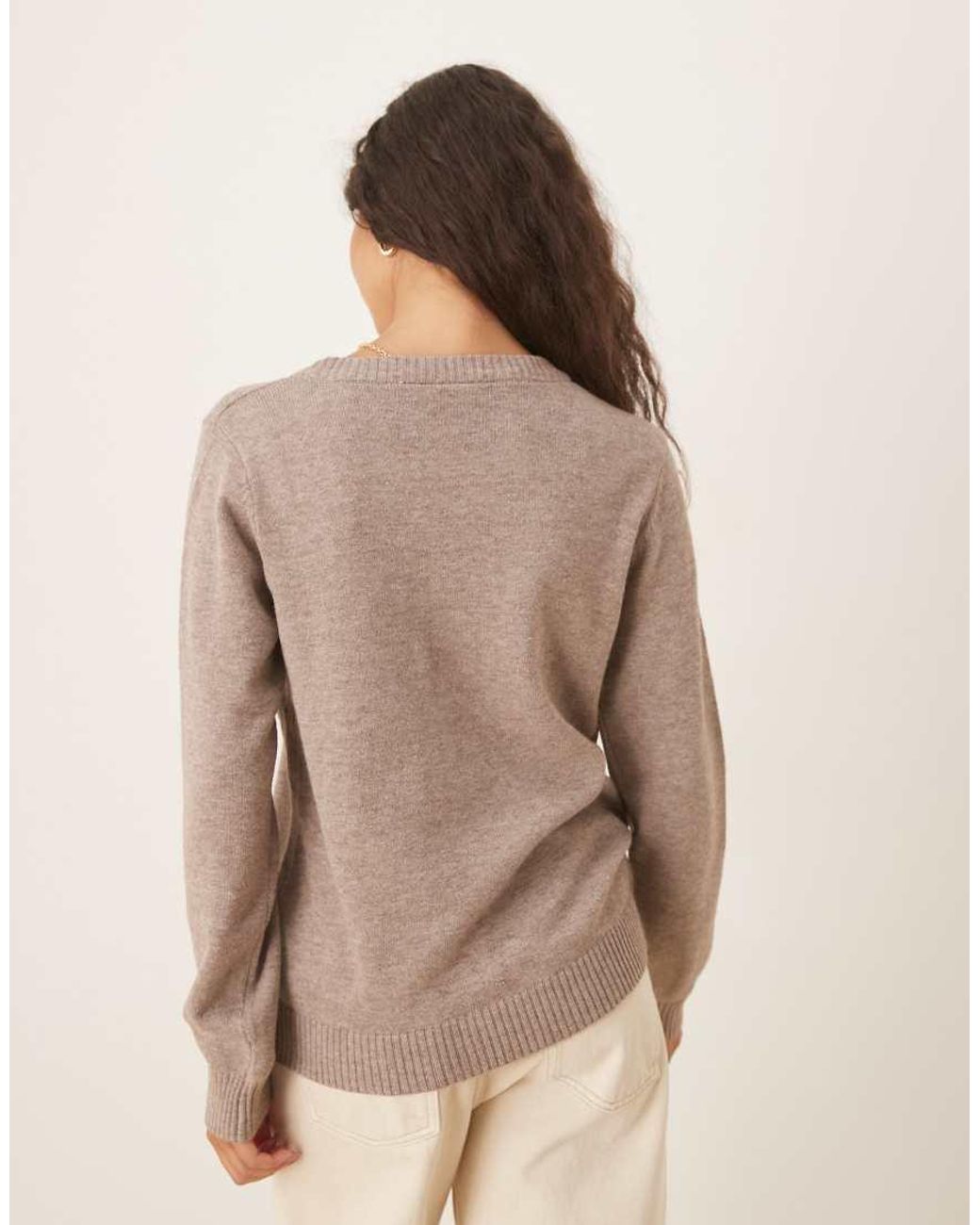 Vila Natural O-neck Knitted Jumper