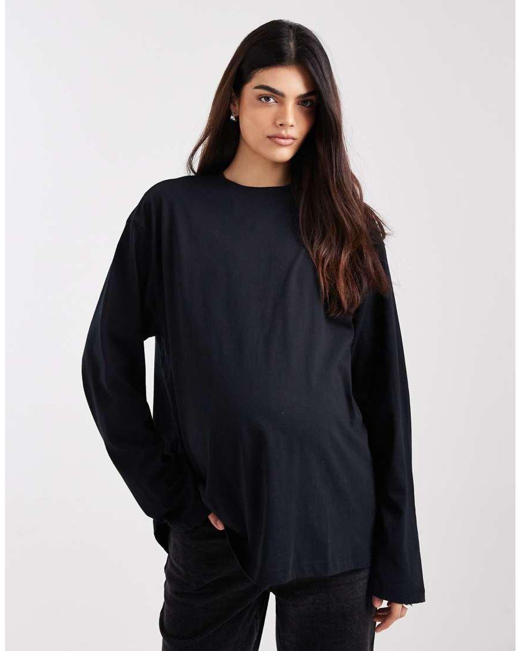 ASOS Black Asos Design Maternity Long Sleeve T-Shirt
