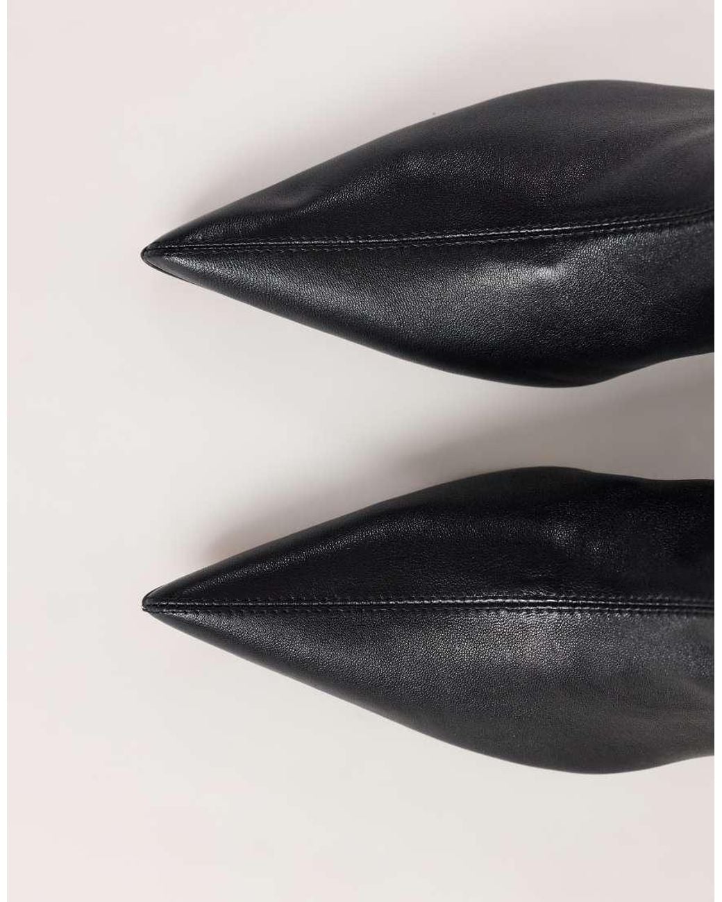 TOPSHOP Black Palmer Real Leather Kitten Heel Ankle Boot