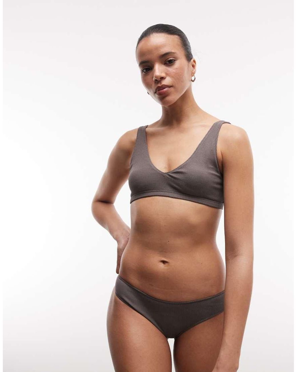 Weekday Multicolor Mix And Match Clean Rib Plunge Bra