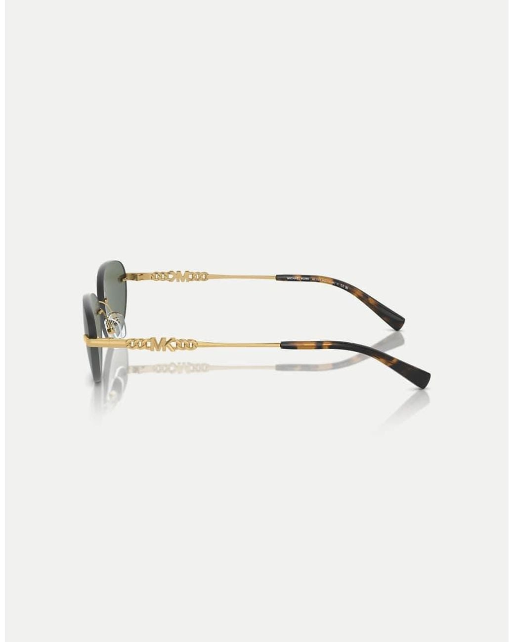 Michael Kors Green Manchester Oval Sunglasses With Lens