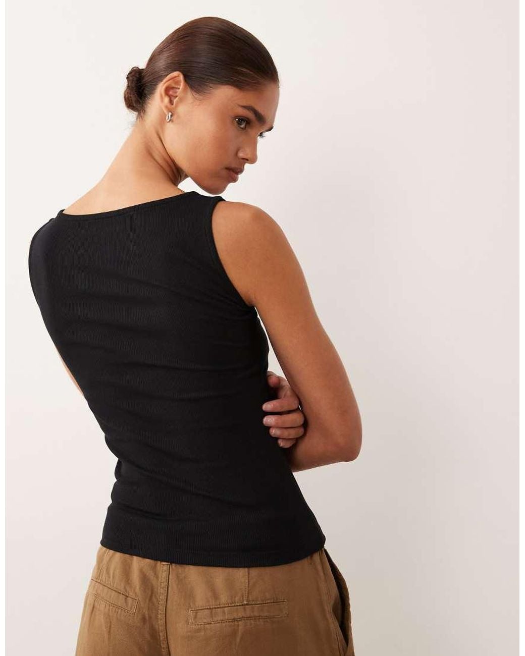 Brave Soul Brown High Neck Singlet Top