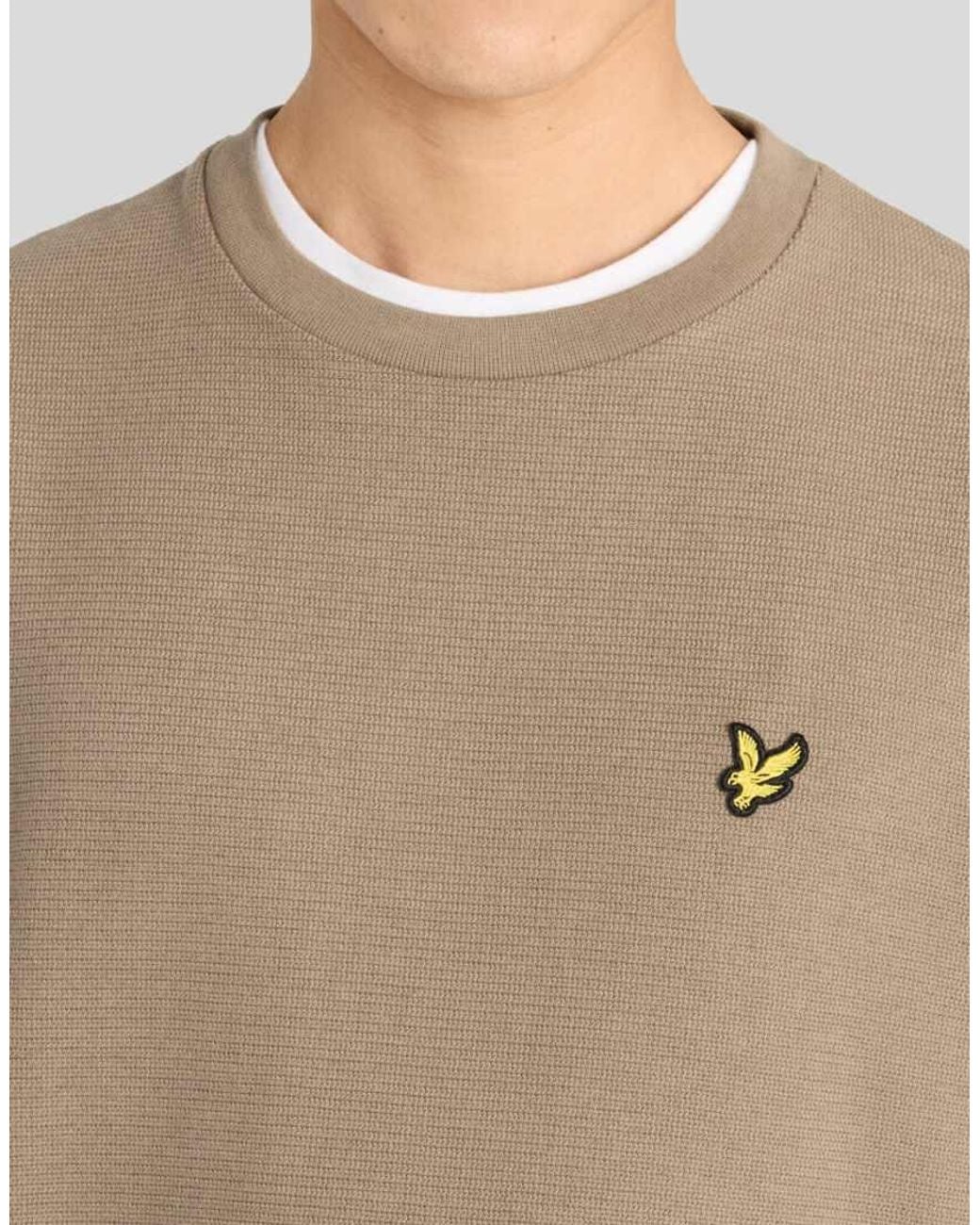 Lyle & Scott Natural Mid Layers Geo Rib Crewneck Sweatshirt for men