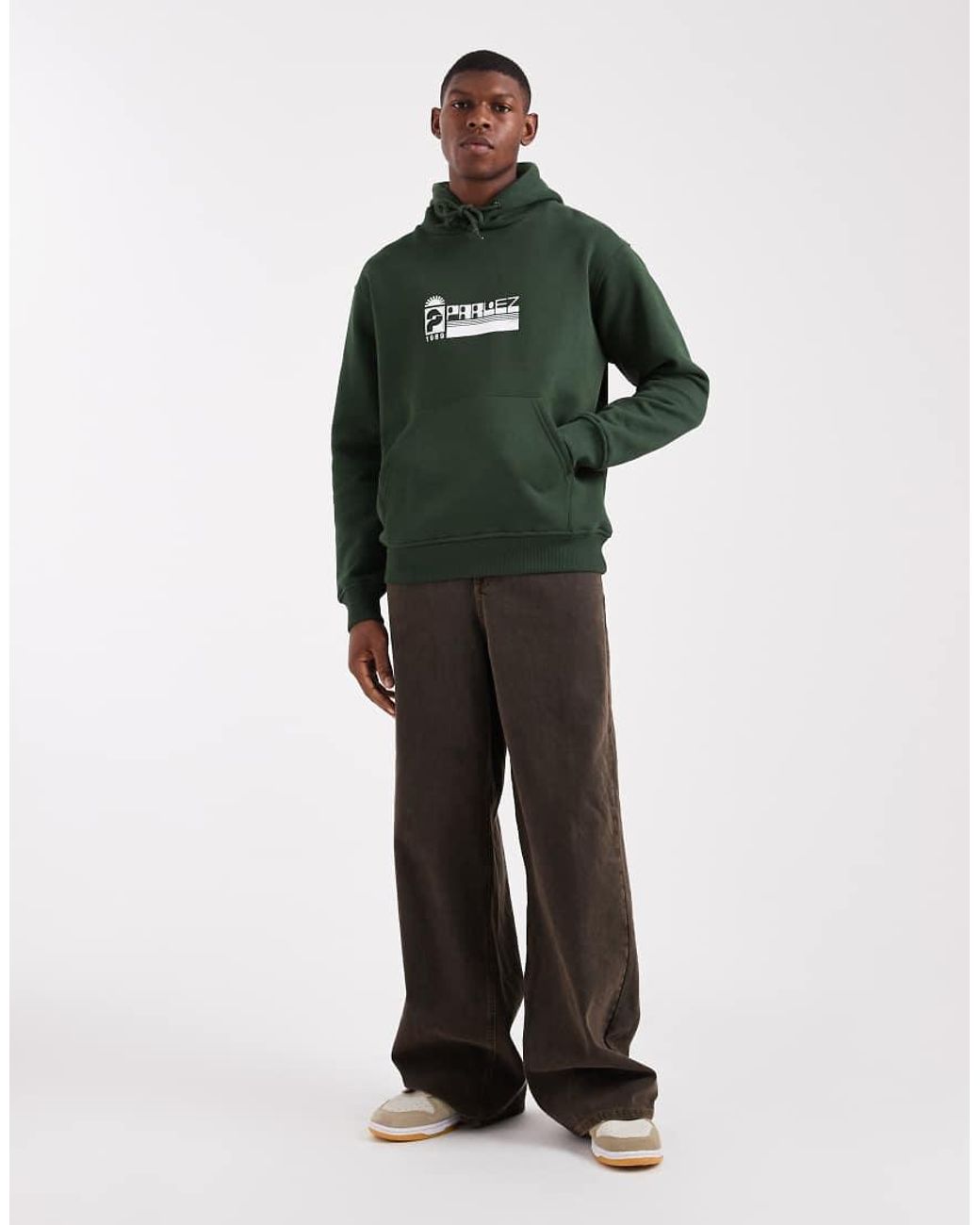 Parlez Green Graphic Logo Hoodie for men