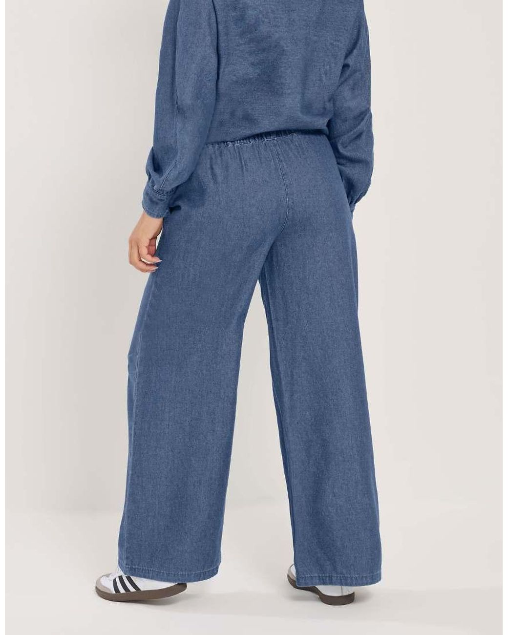 PixieGirl Blue Petite Pull-On Wide Leg Jeans