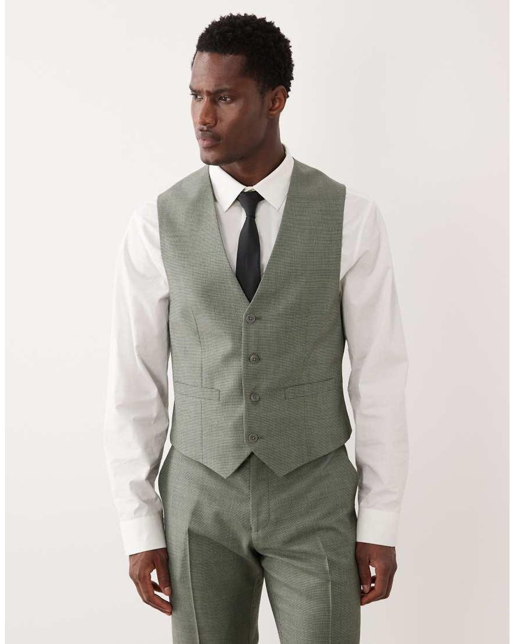 ASOS Green Slim Suit Waistcoat for men