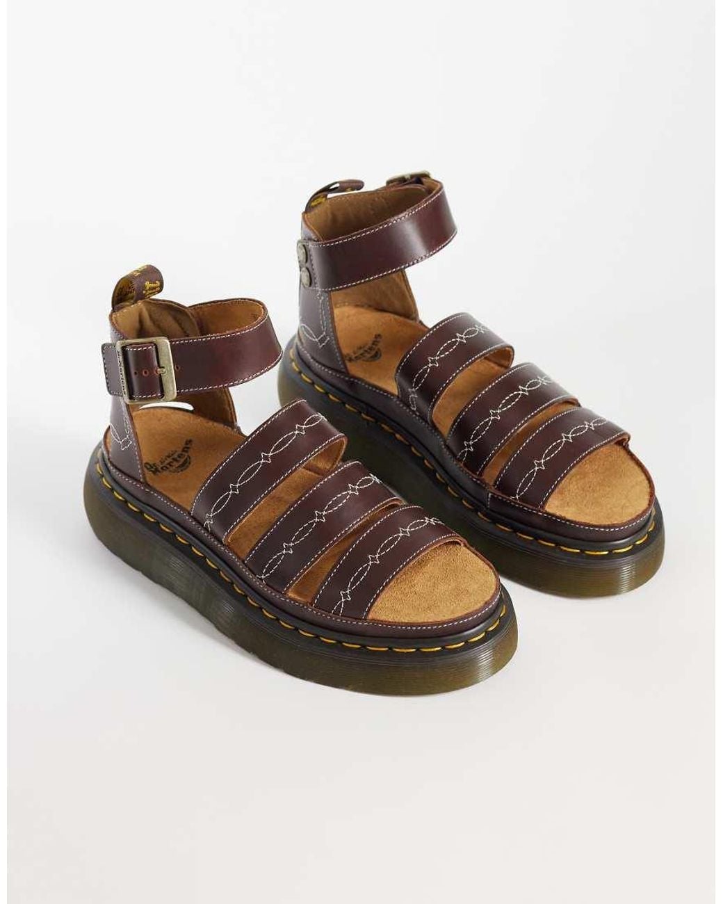 Dr. Martens Brown Rodeo Clarissa Quad Sandals