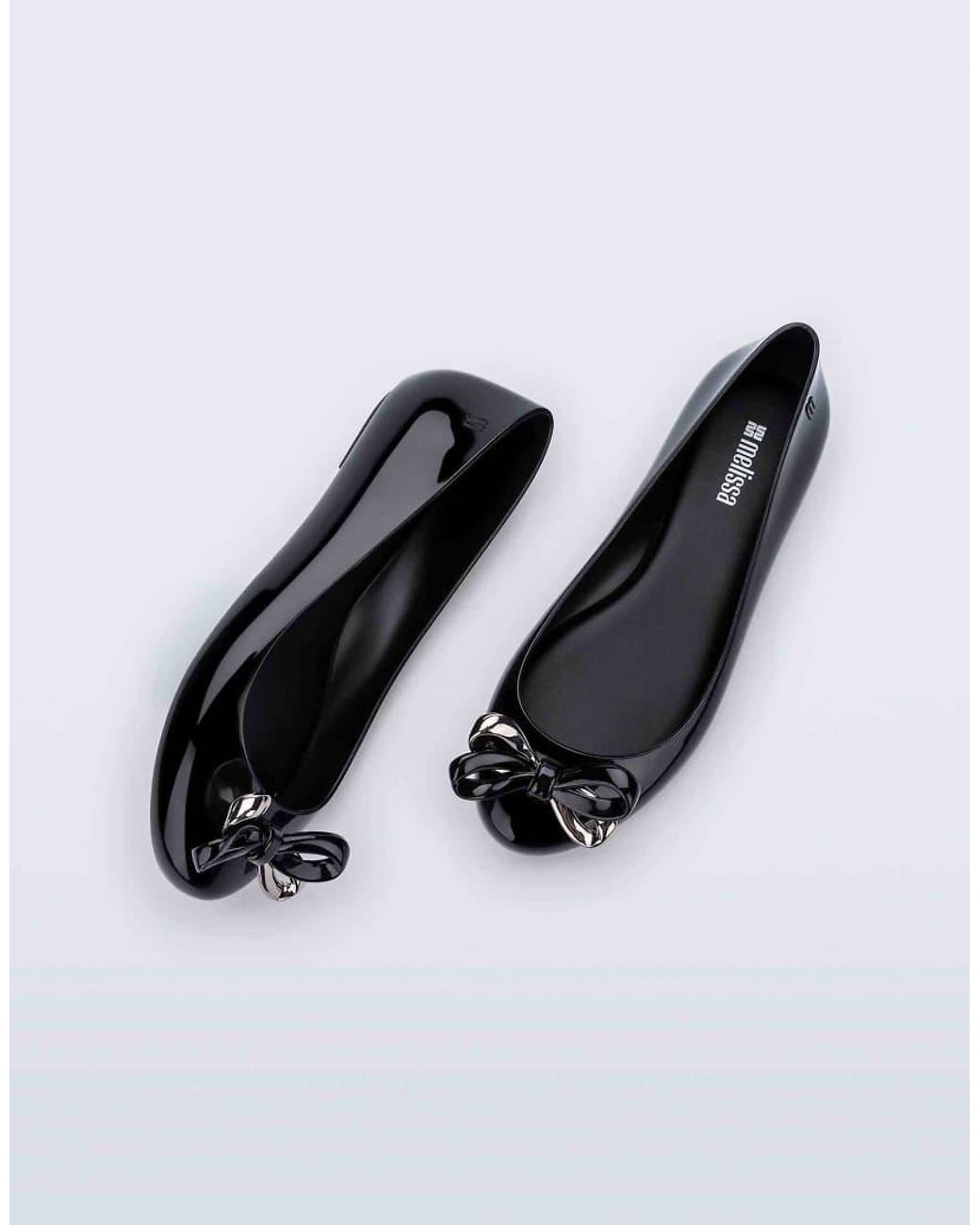 Melissa Black Sweet Love Glam Ballerina Flats