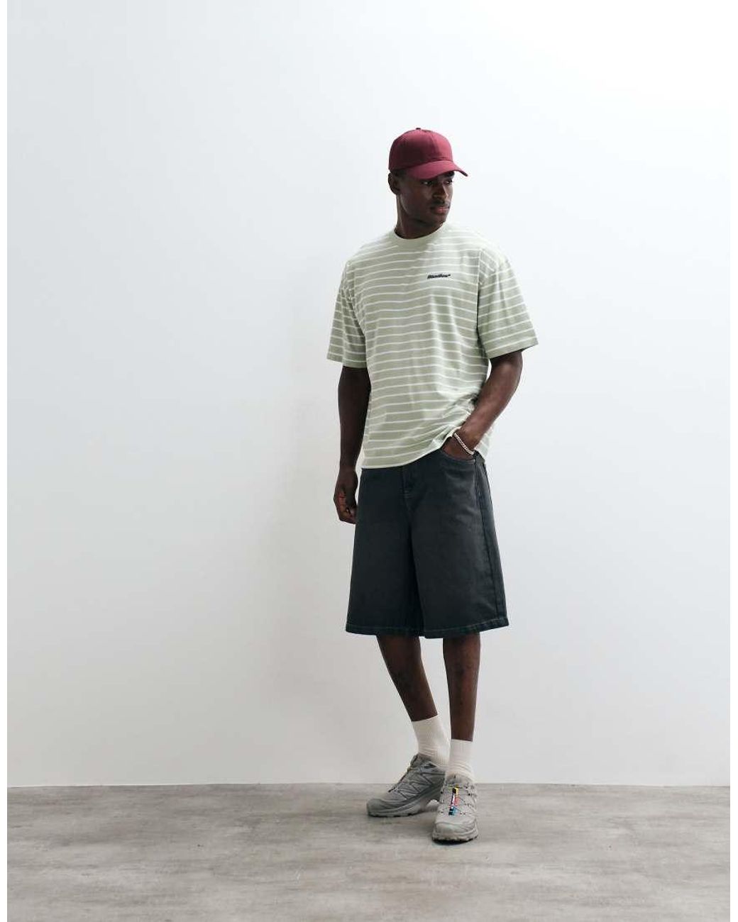 ASOS Gray Oversized T-shirt With Back Text Puff Graphic for men