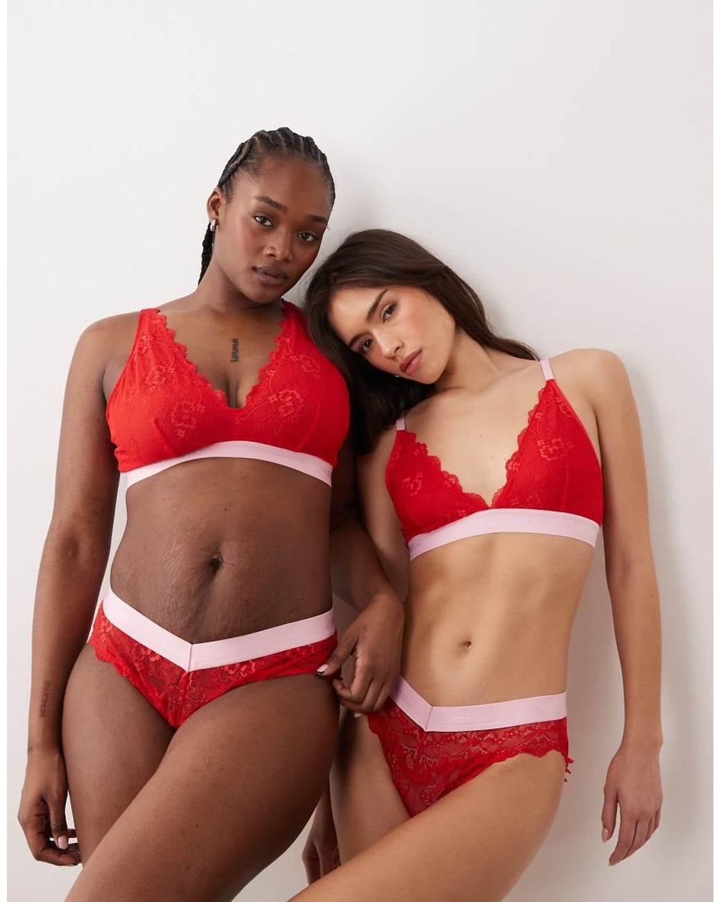 Lemonade Dolls Red Signature Lace Brazilian Briefs