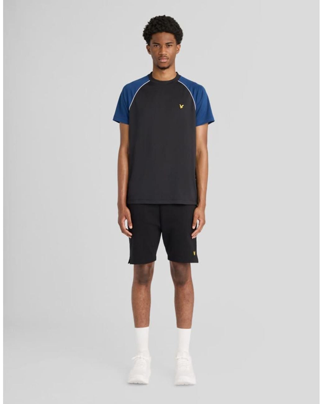 Lyle & Scott Blue Ss T-Shirts Blocked T-Shirt for men