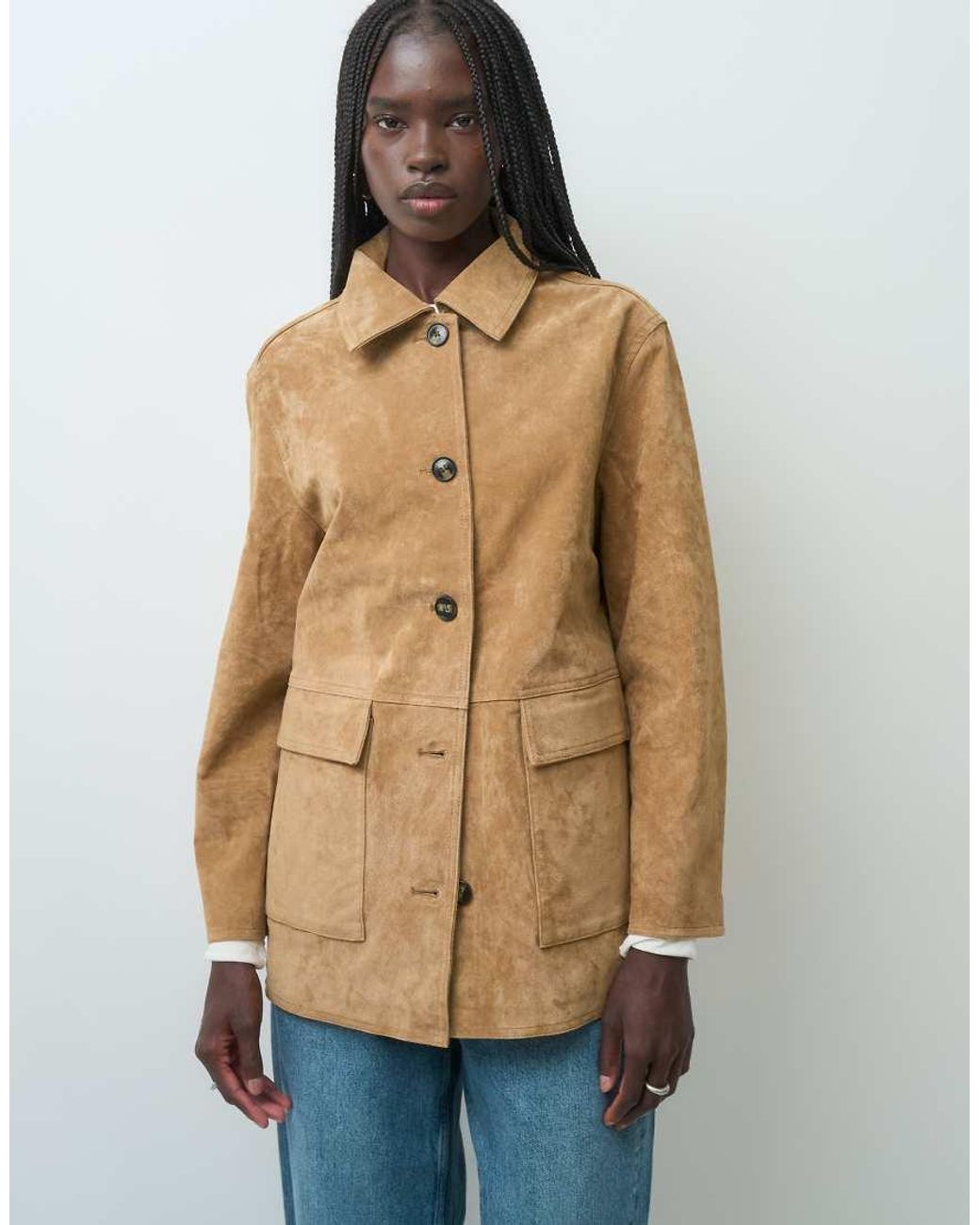 ONLY Blue Real Suede Jacket