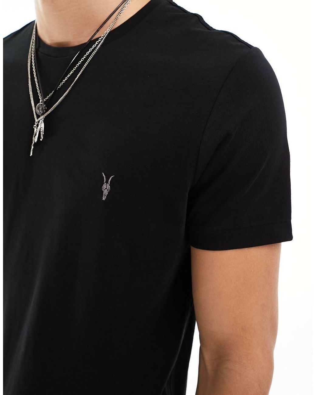 AllSaints Black Tonic Crew T-Shirt for men